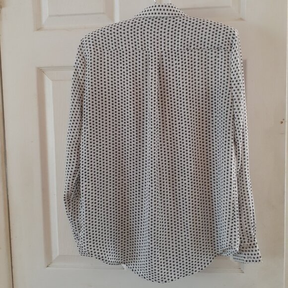 Joe Fresh Blouse, White and Black, Size Medium - Picture 3 of 4